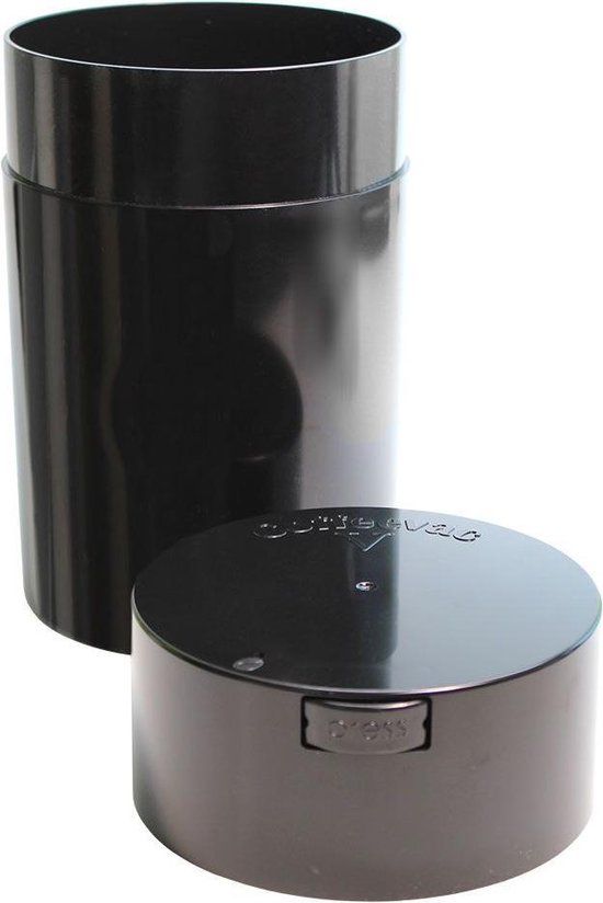 CoffeeVac 0.8ltr - 250gr - Koffie bewaarbus luchtdicht - Zwart