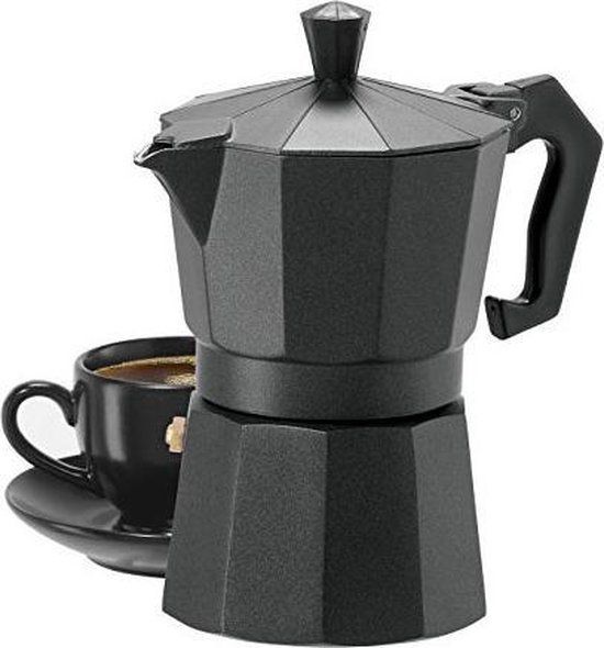 XL Percolator 9 Kops - Mokkapot Coffee Espresso Maker - Italiaanse Koffiepot Moka Express Pot - 450ml - Zwart