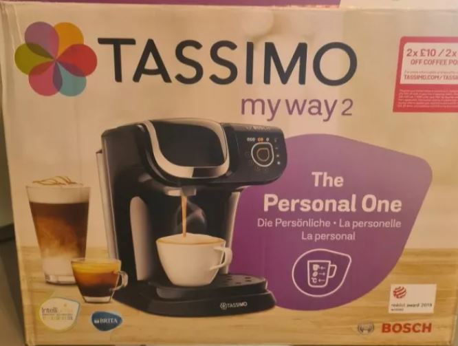 Bosch Tassimo my way 2 koffiezetapparaat in doos op aanrecht