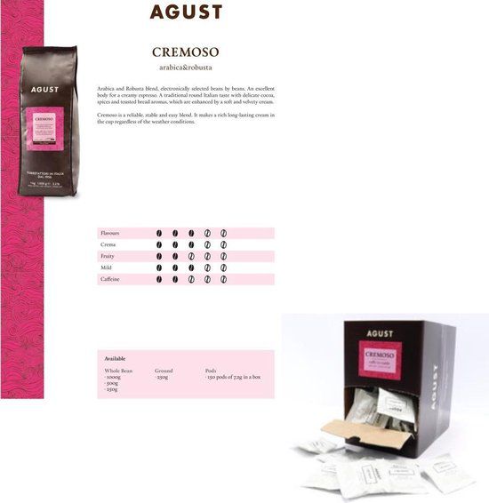Caffè Agust box ESE pods 7gr -Cremoso