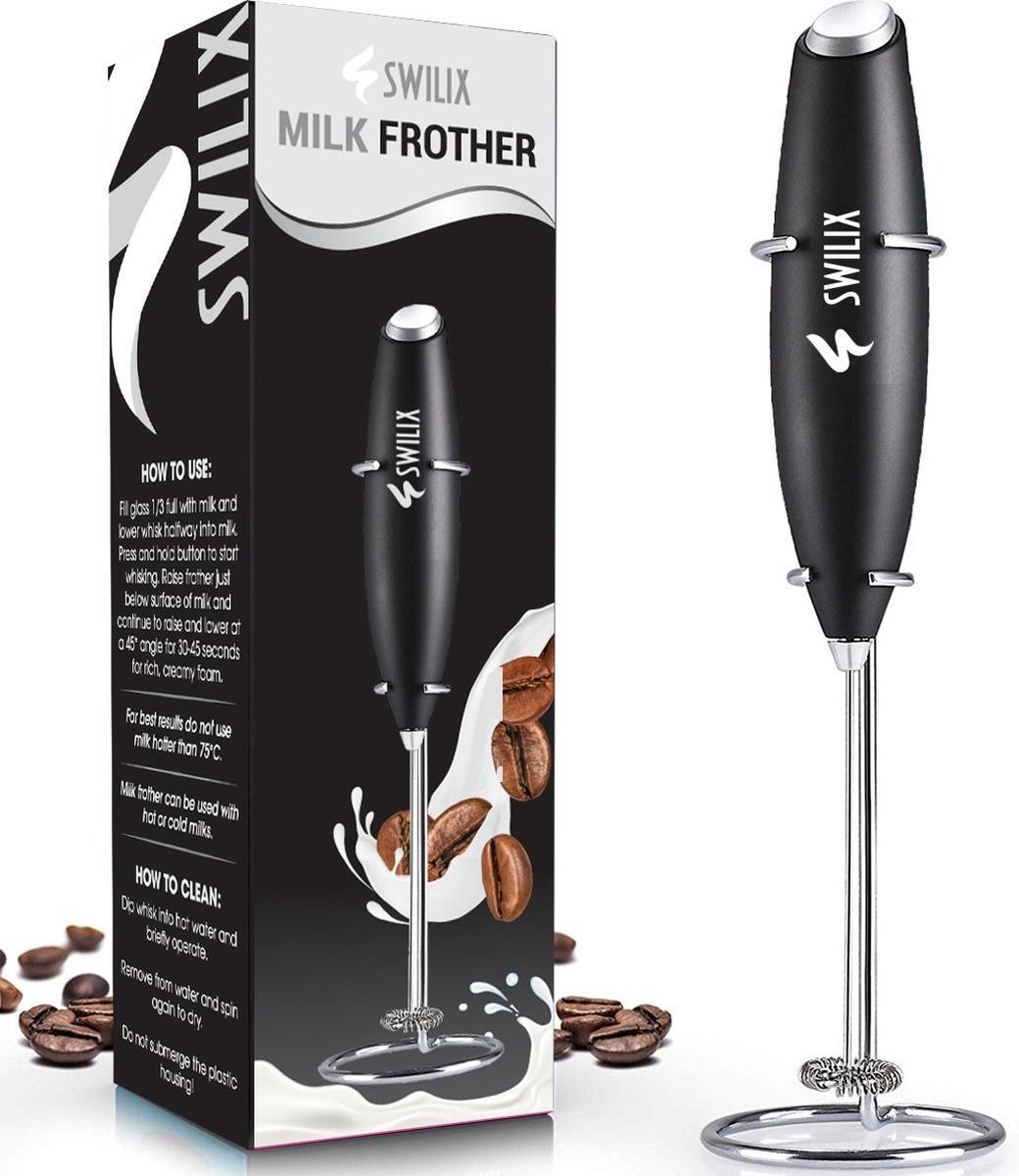 SWILIX ® Melkopschuimer met RVS Houder